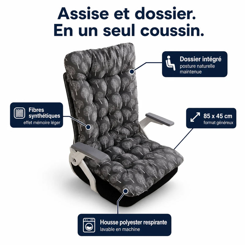 Coussin ergonomique avec dossier