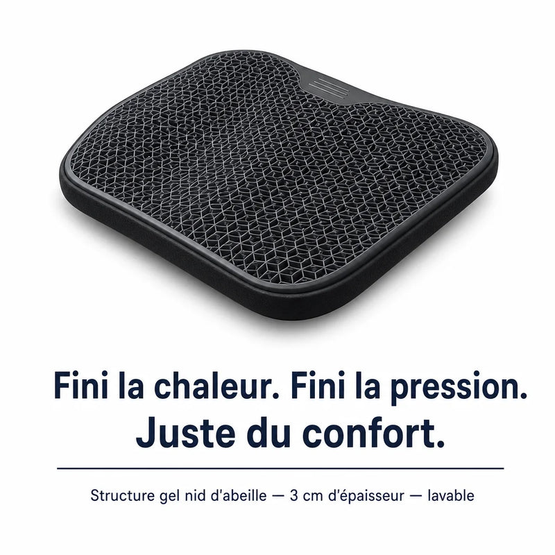 Coussin d’assise en gel noir