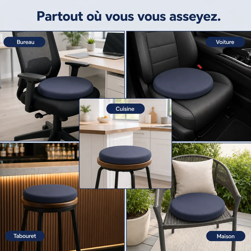 Coussin rond en mousse à mémoire de forme