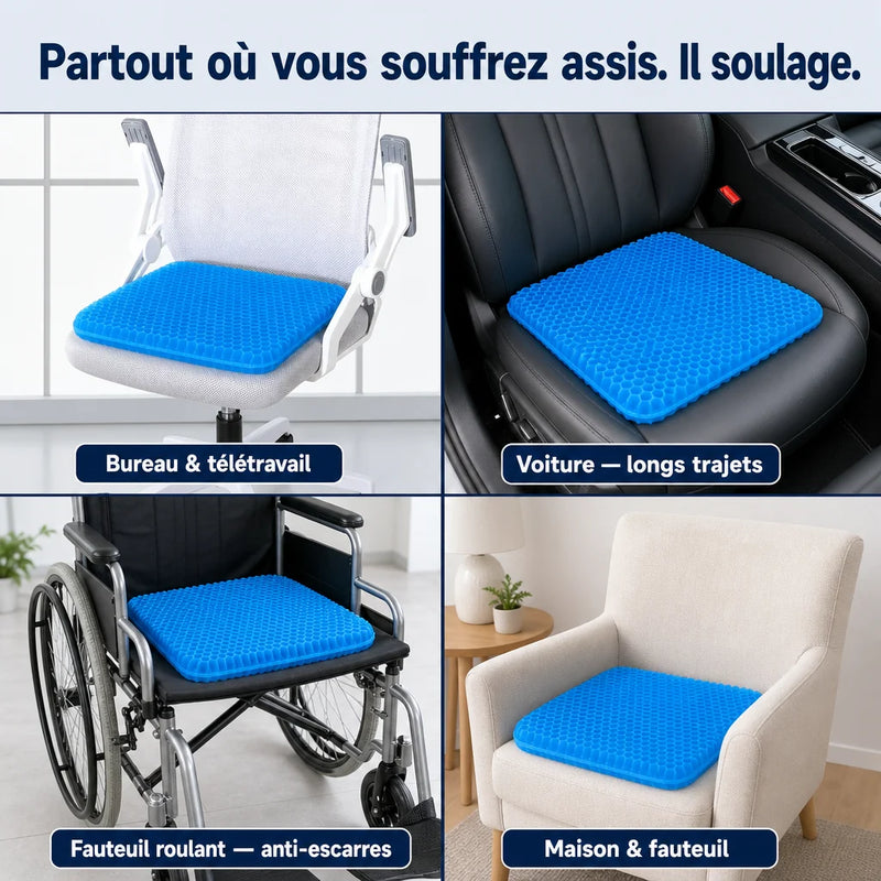 Coussin gel pour confort fessier
