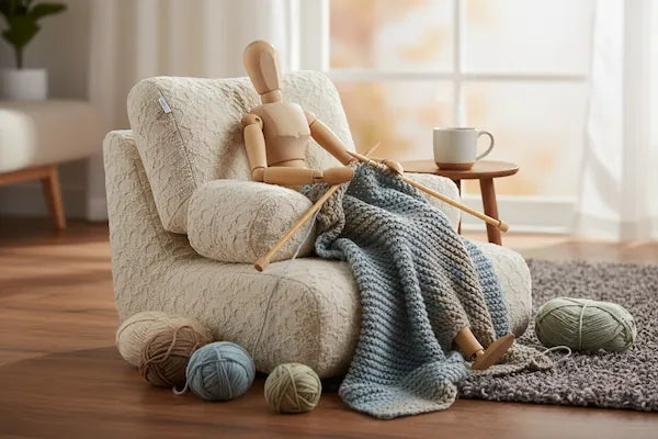 Coussin ergonomique pour tricoter