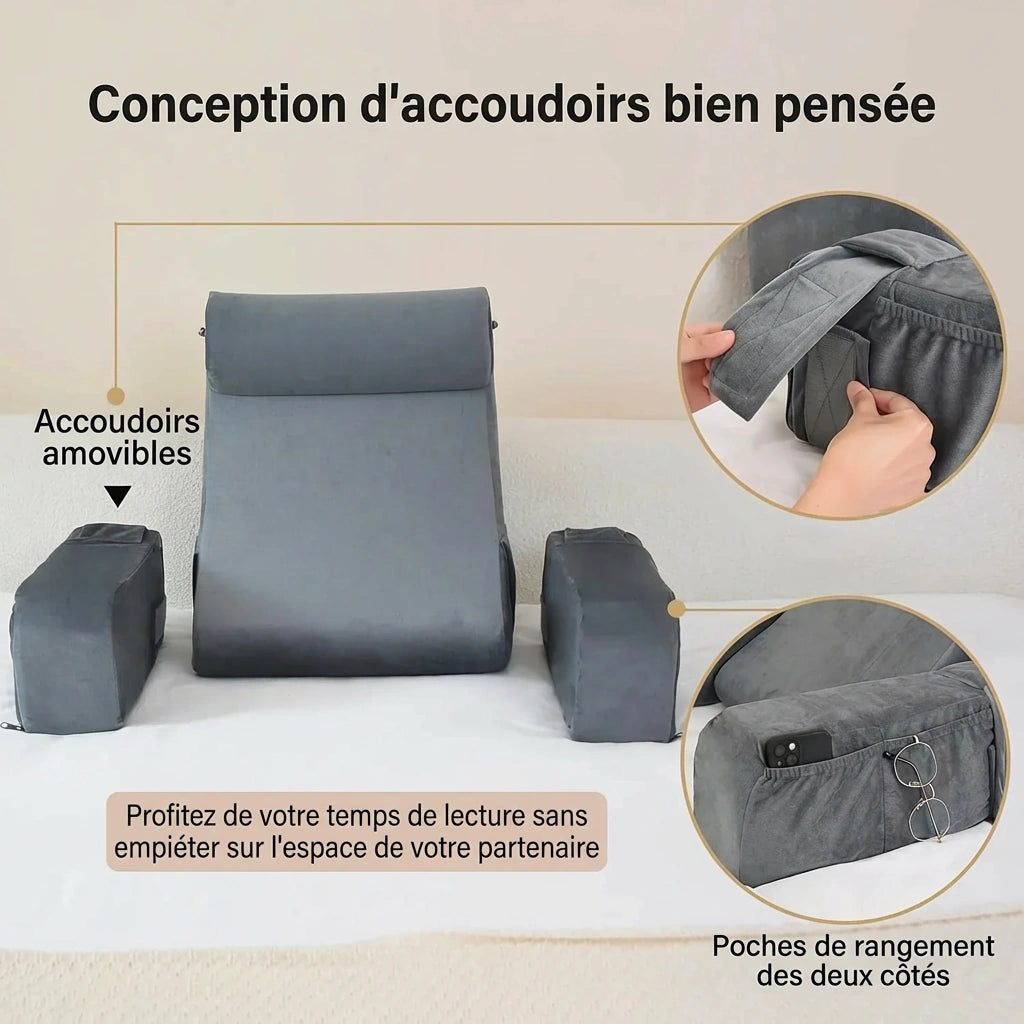 Coussin de lecture avec accoudoirs