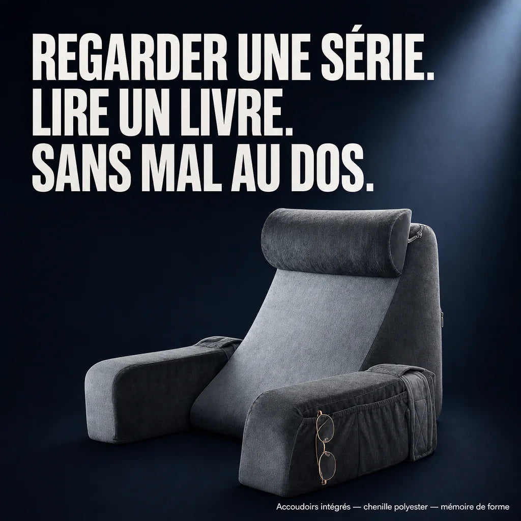 Coussin de lecture avec accoudoirs