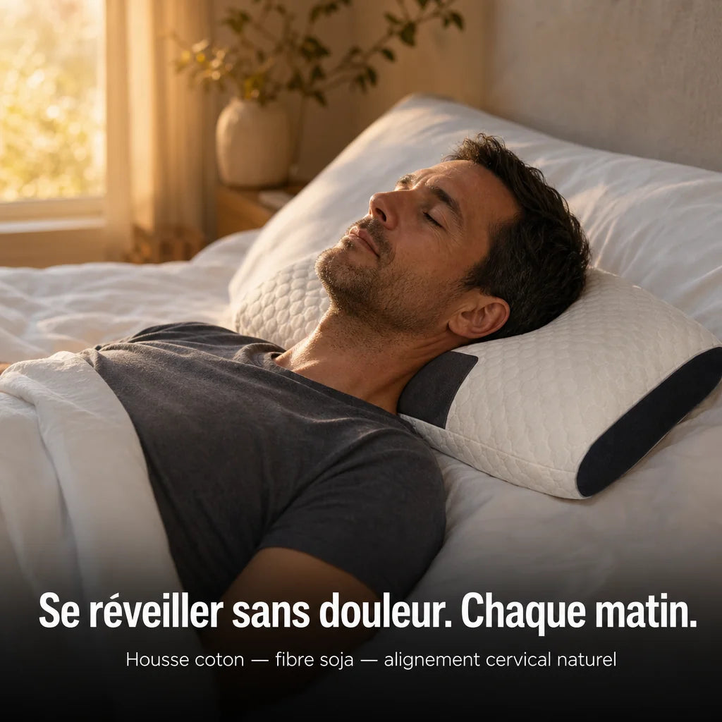 Oreiller mémoire de forme cervical