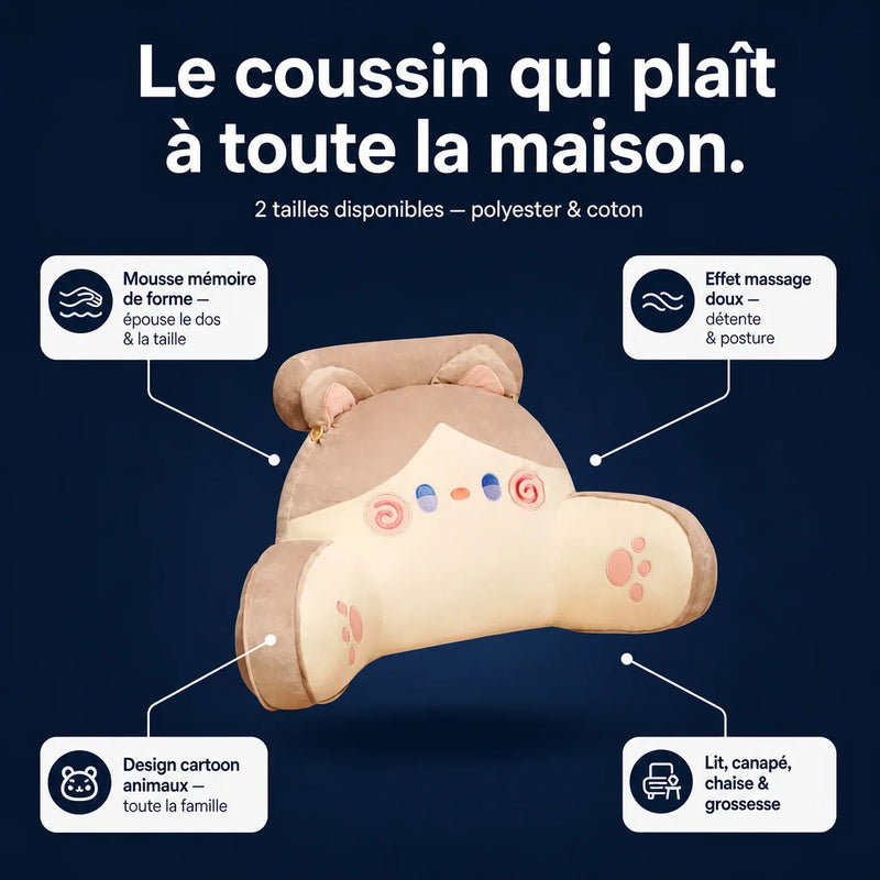 Coussin de lecture animaux