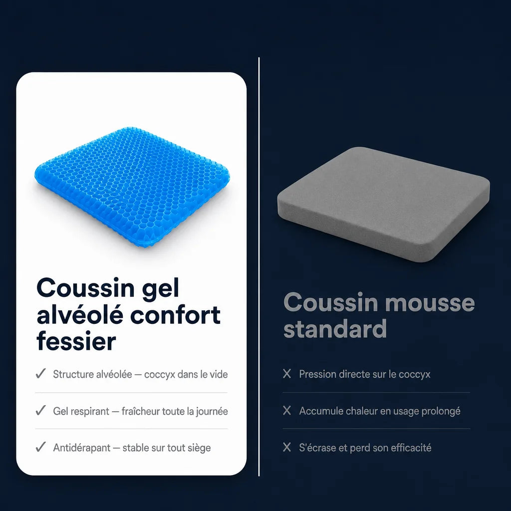 Coussin gel pour confort fessier