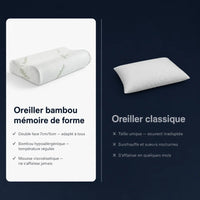 Oreiller à mémoire de forme bambou
