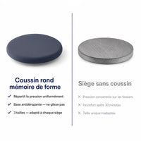 Coussin rond en mousse à mémoire de forme