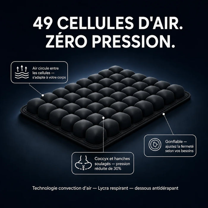 Coussin de siège ergonomique noir