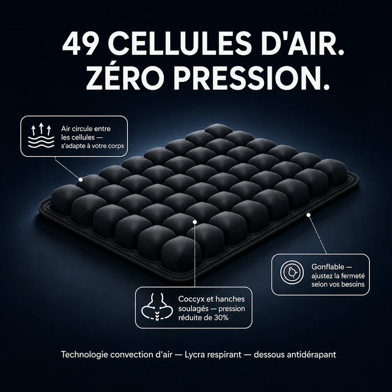 Coussin de siège ergonomique noir