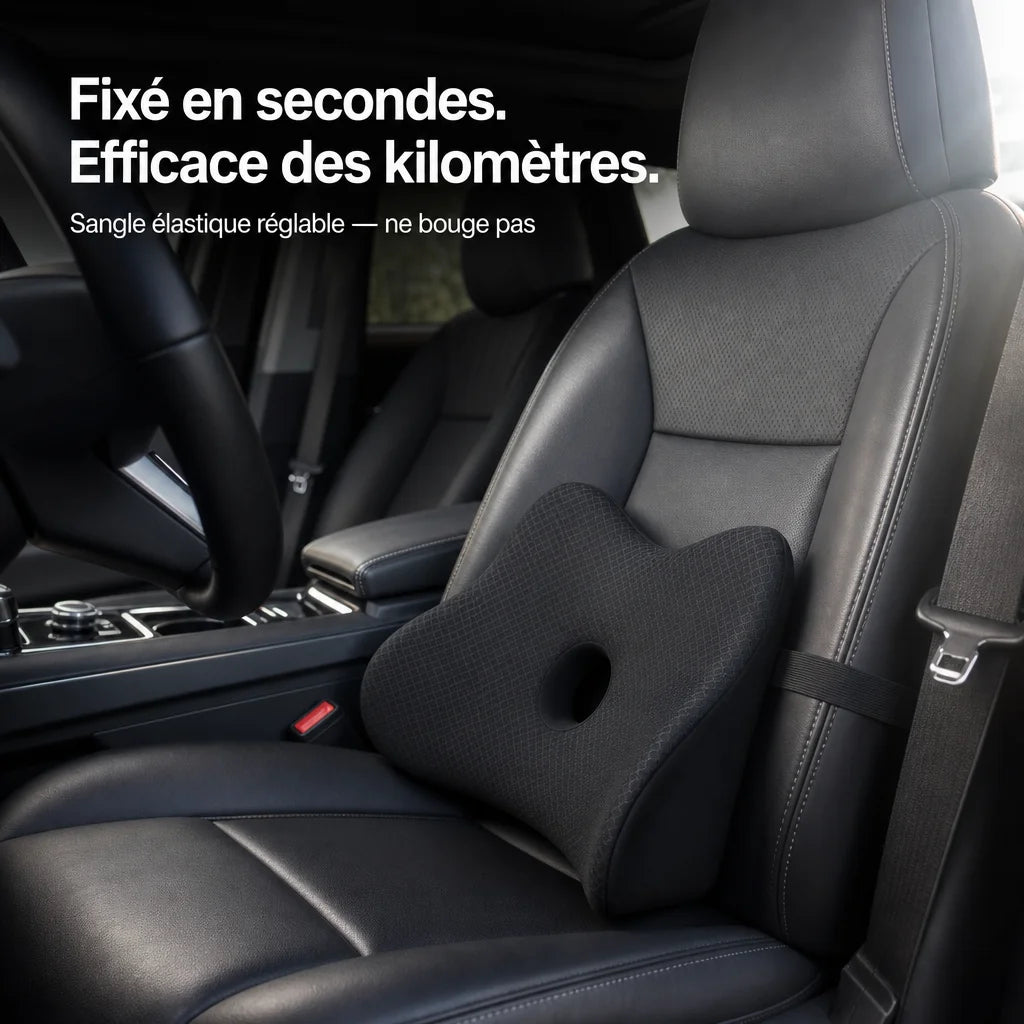 Coussin lombaire noir pour voiture