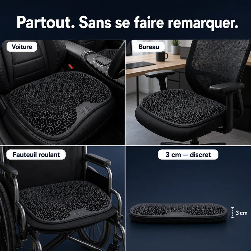 Coussin d’assise en gel noir