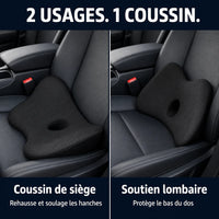 Coussin lombaire noir pour voiture