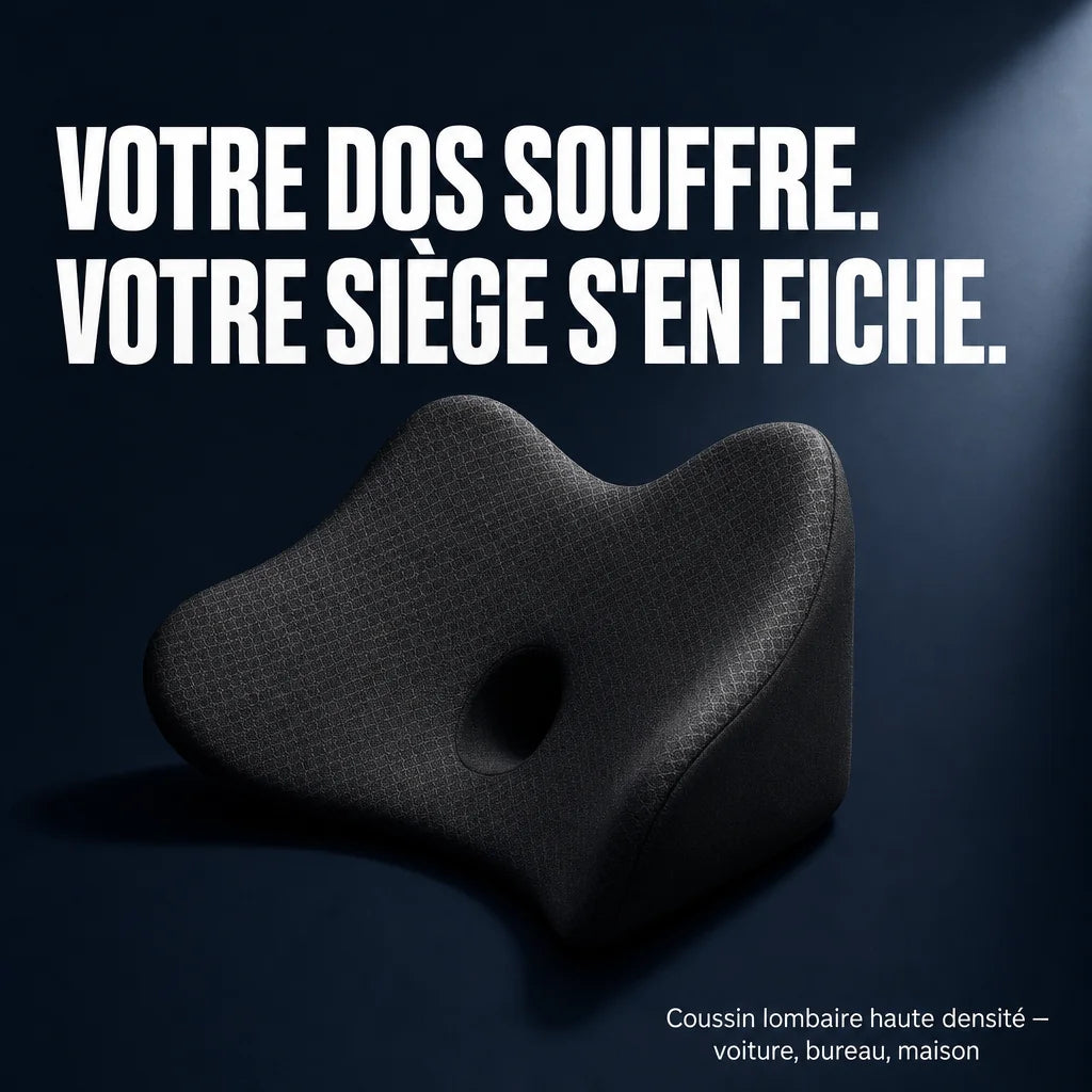 Coussin lombaire noir pour voiture