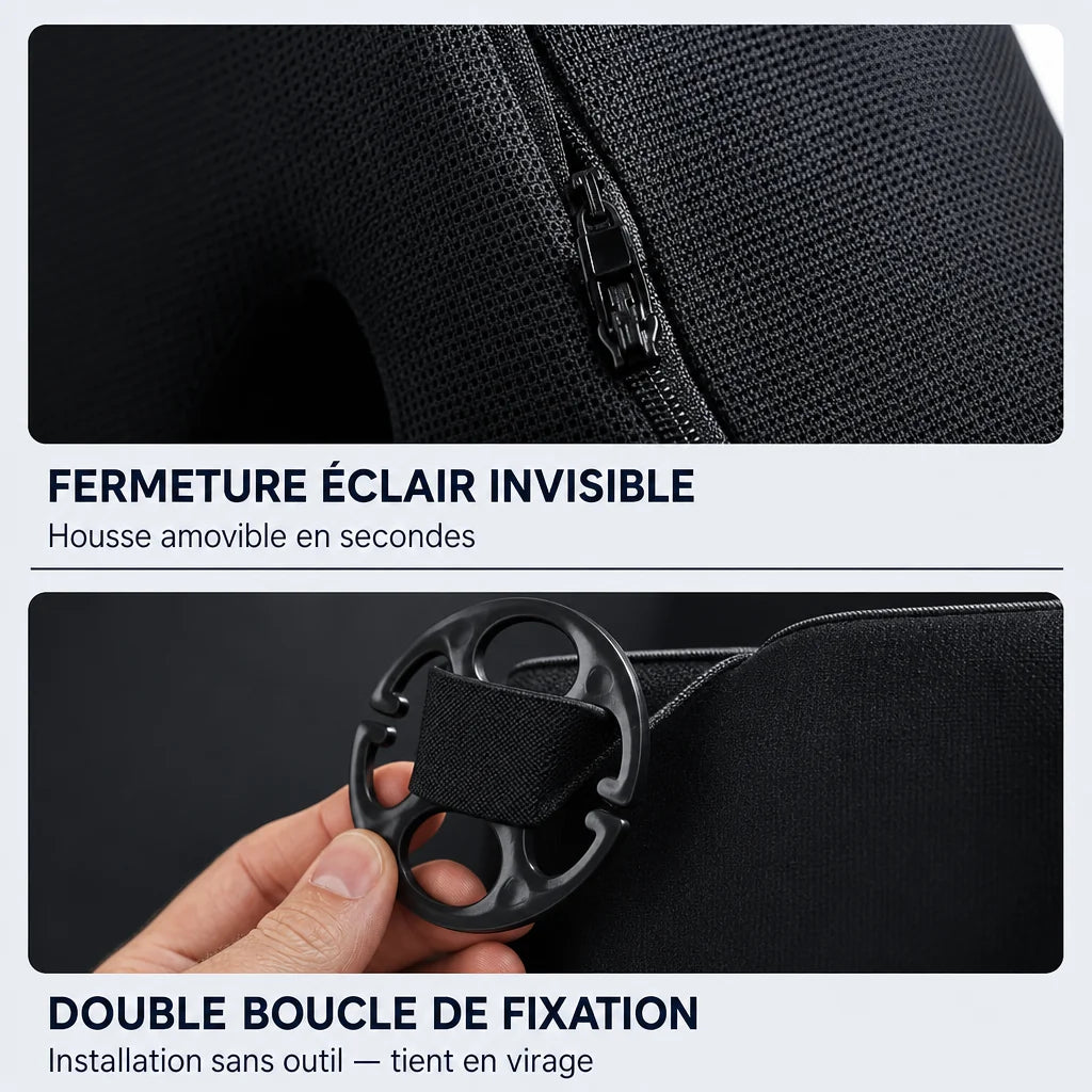 Coussin lombaire noir pour voiture