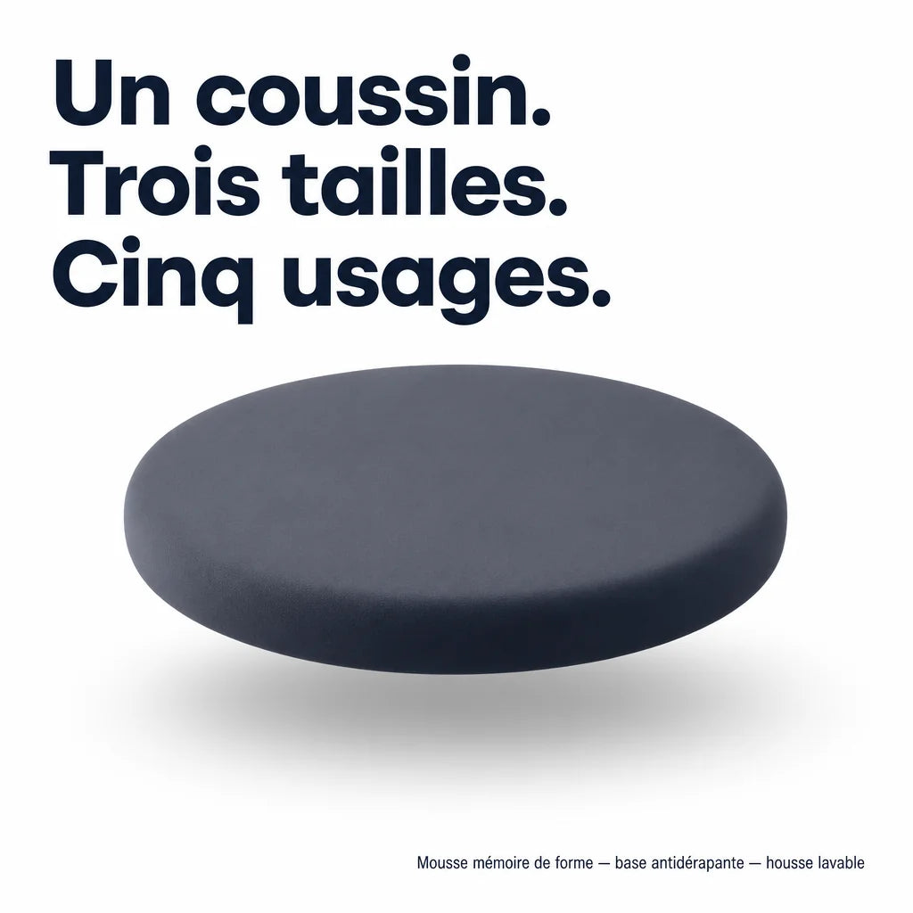 Coussin rond en mousse à mémoire de forme