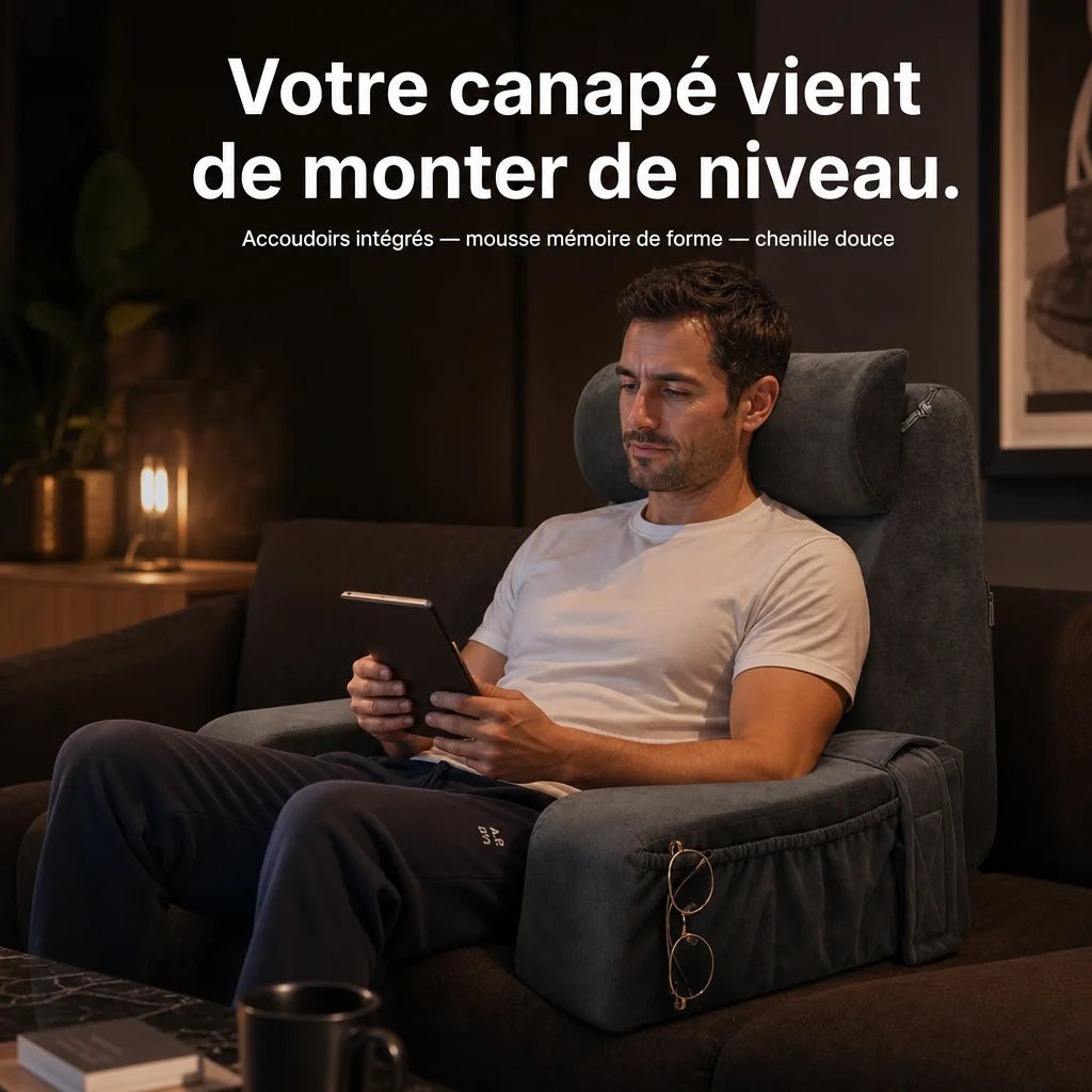 Coussin de lecture avec accoudoirs