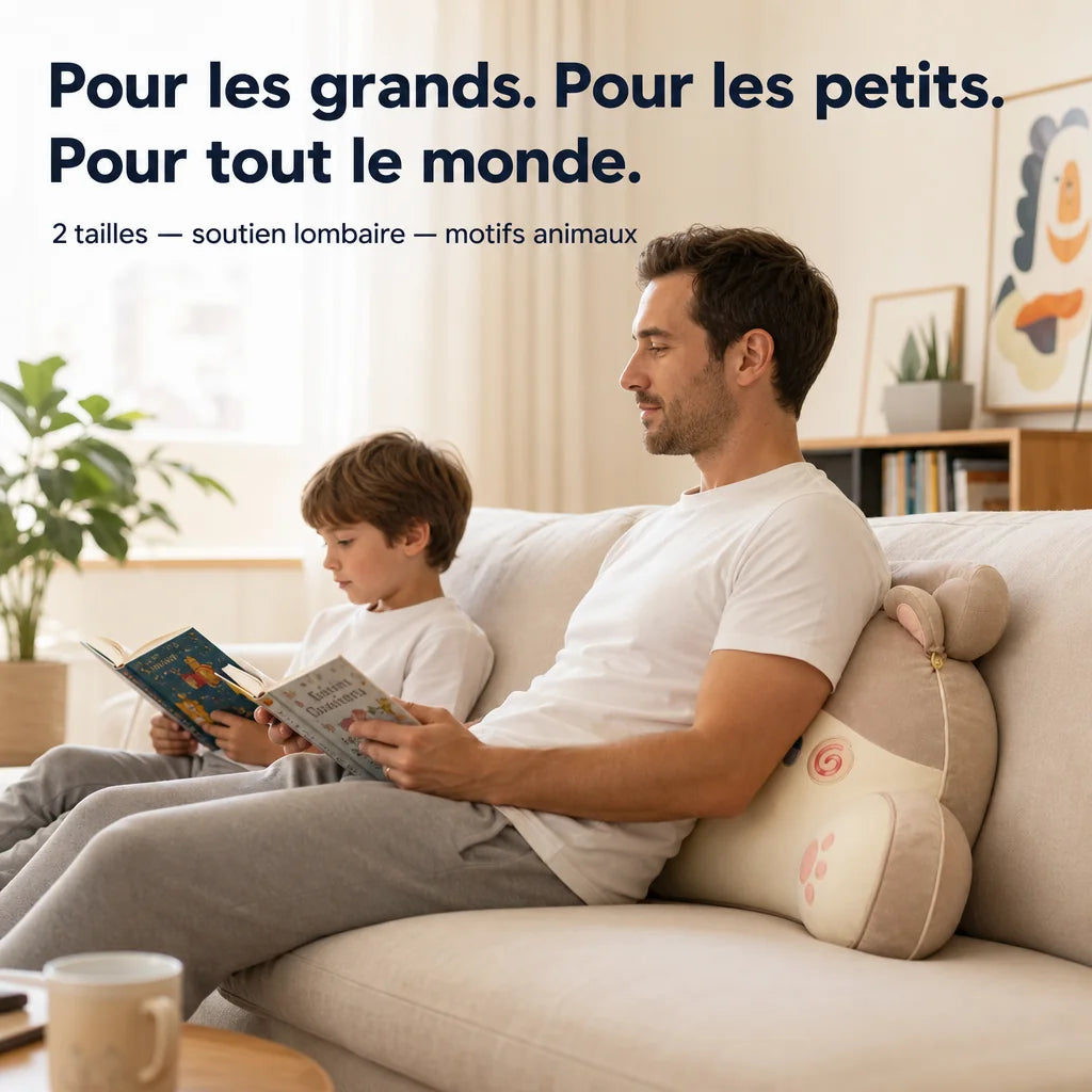Coussin de lecture animaux