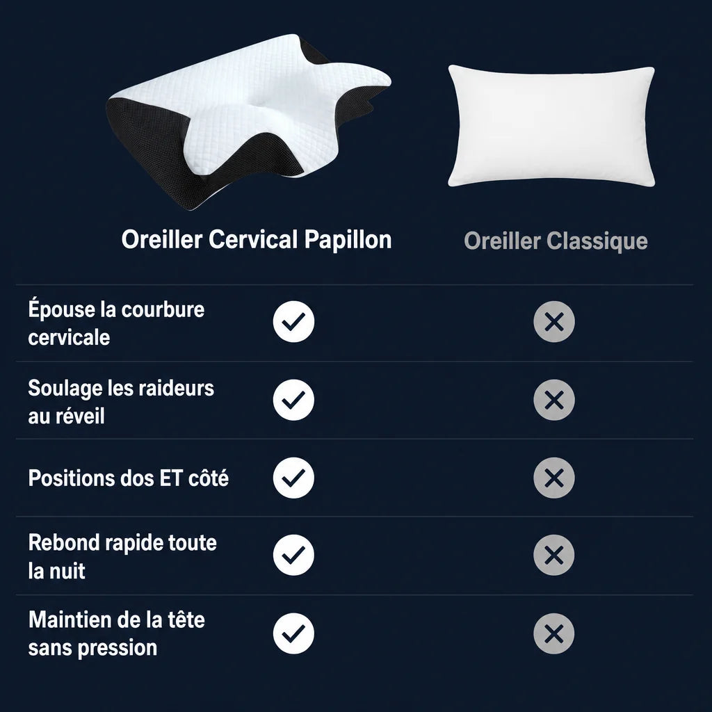 Oreiller cervical papillon