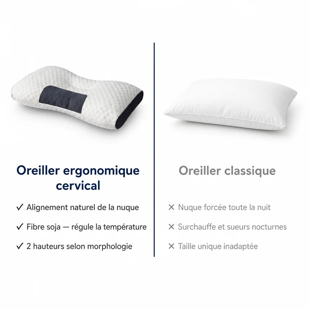 Oreiller mémoire de forme cervical
