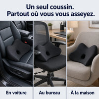 Coussin lombaire noir pour voiture