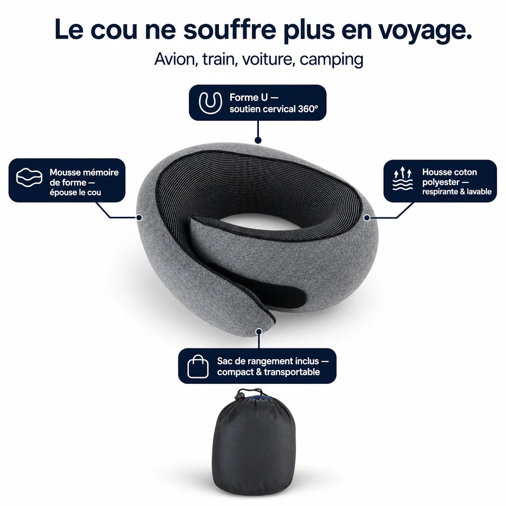 Oreiller de voyage ergonomique