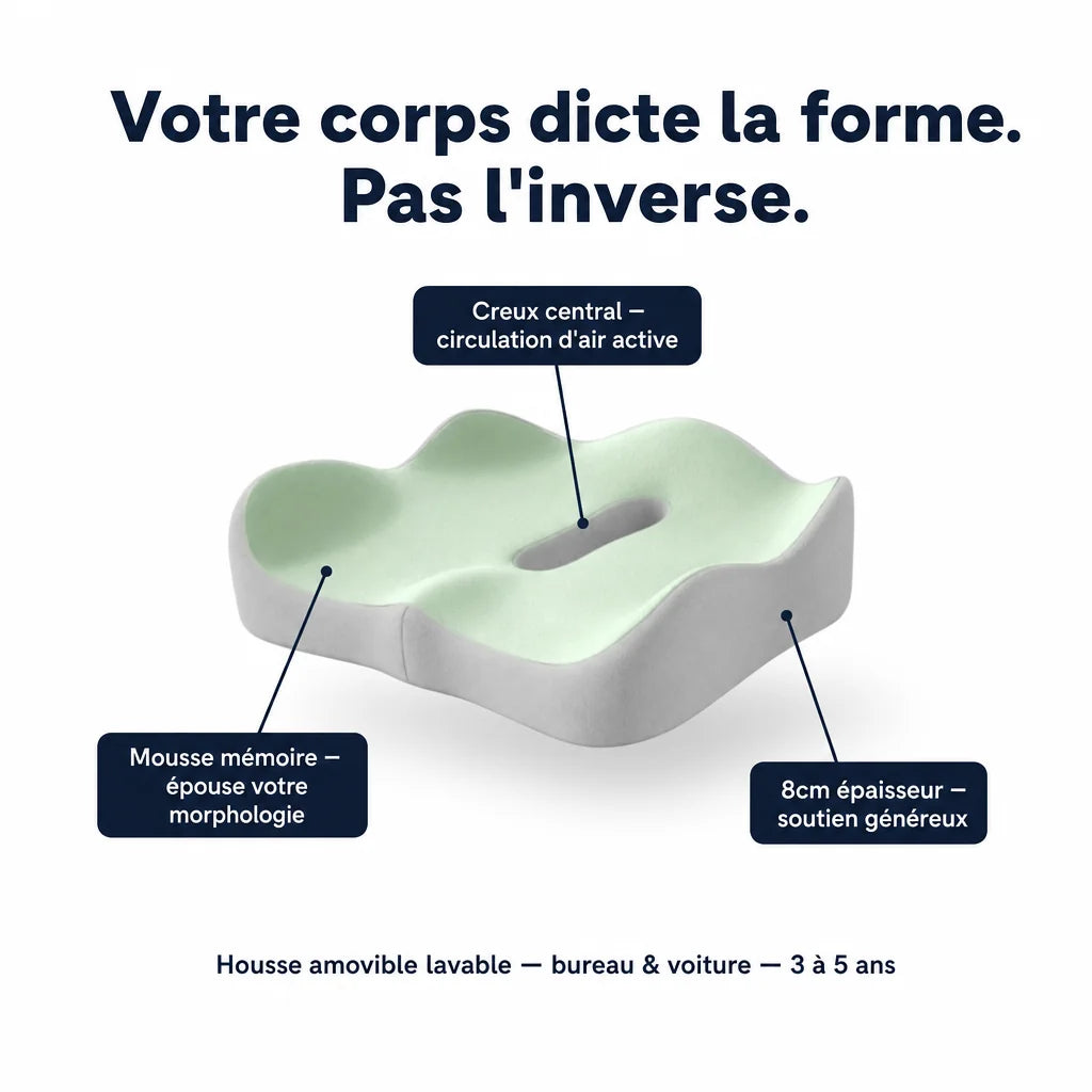 Coussin d’assise ergonomique en mousse