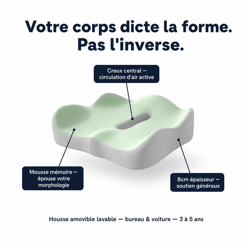 Coussin d’assise ergonomique en mousse