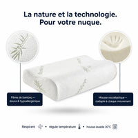 Oreiller à mémoire de forme bambou