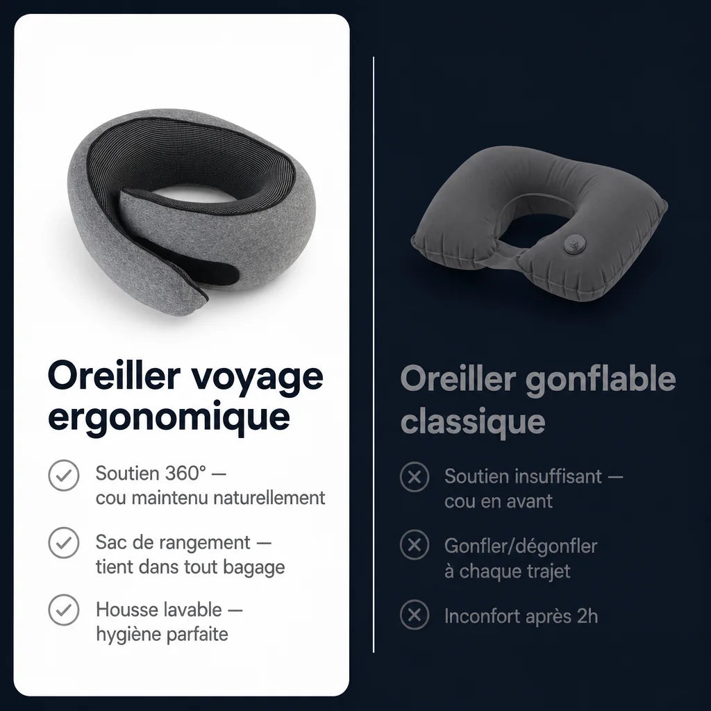 Oreiller de voyage ergonomique