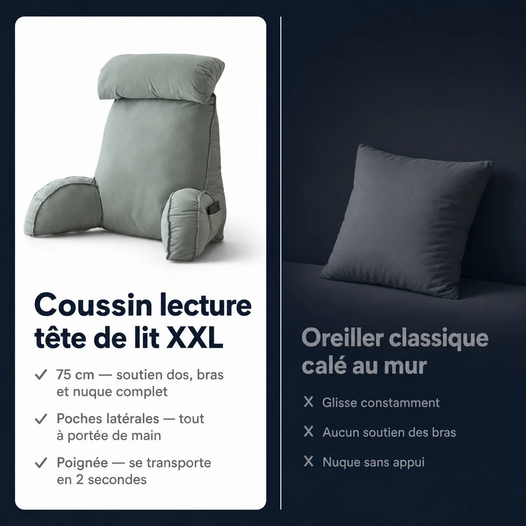 Coussin de lecture tête de lit
