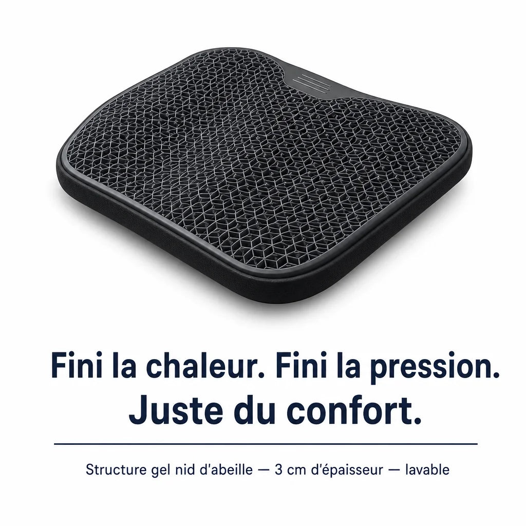 Coussin d’assise en gel noir