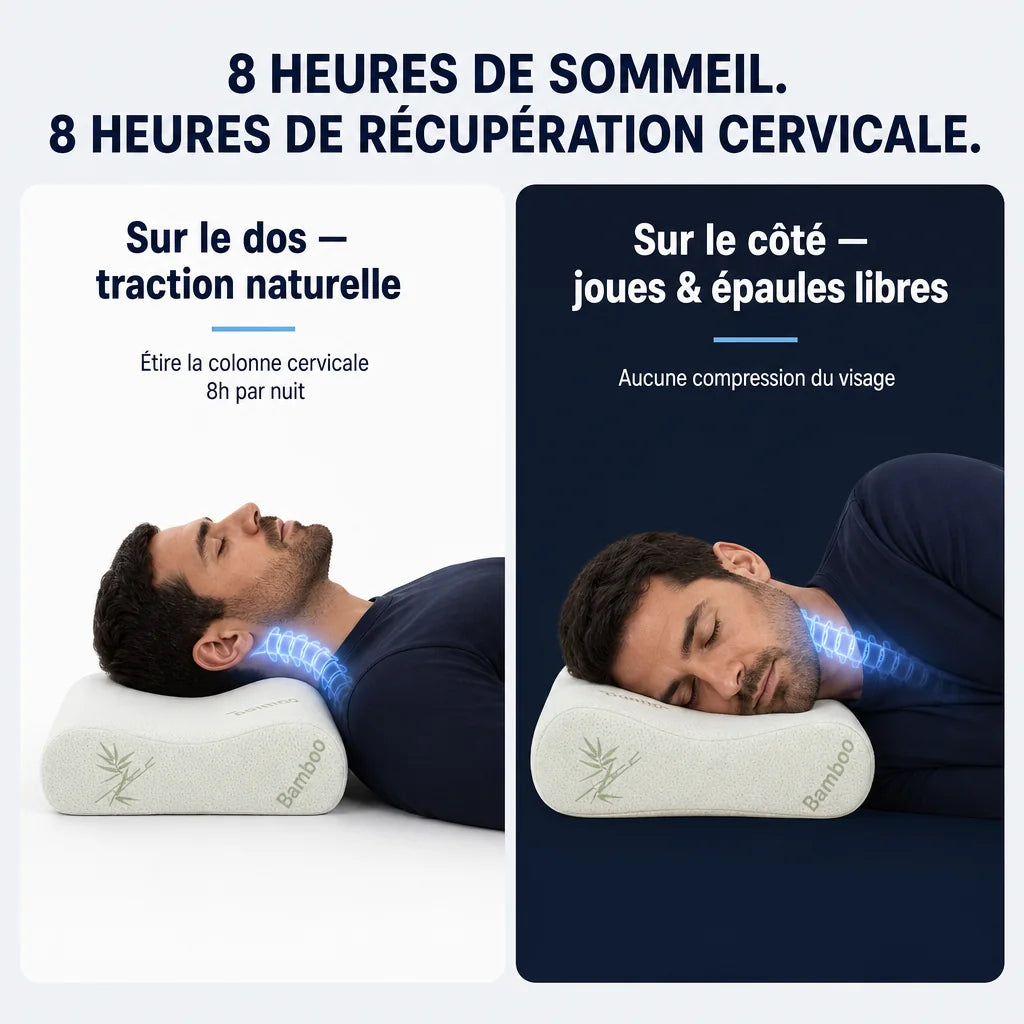 Oreiller à mémoire de forme bambou