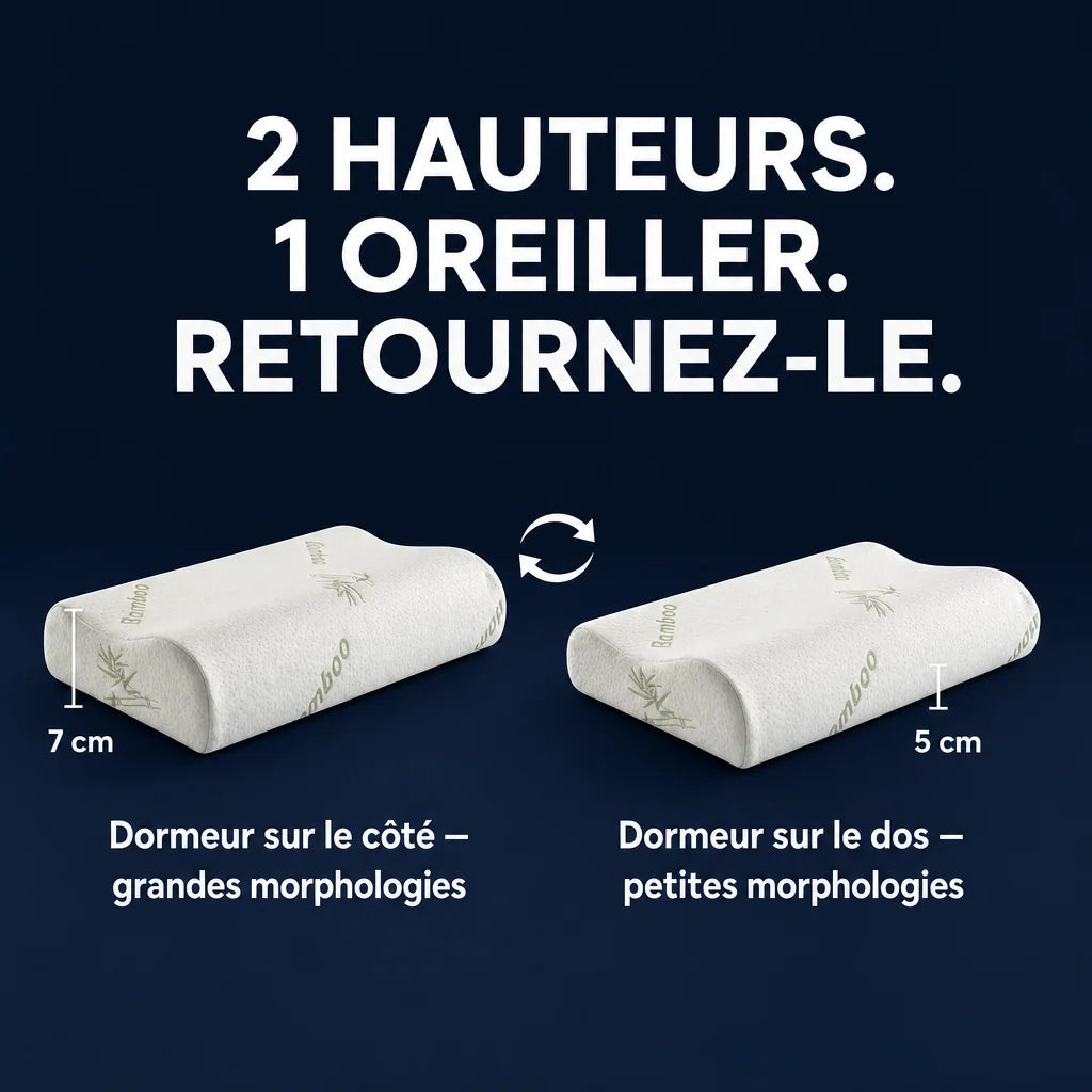Oreiller à mémoire de forme bambou