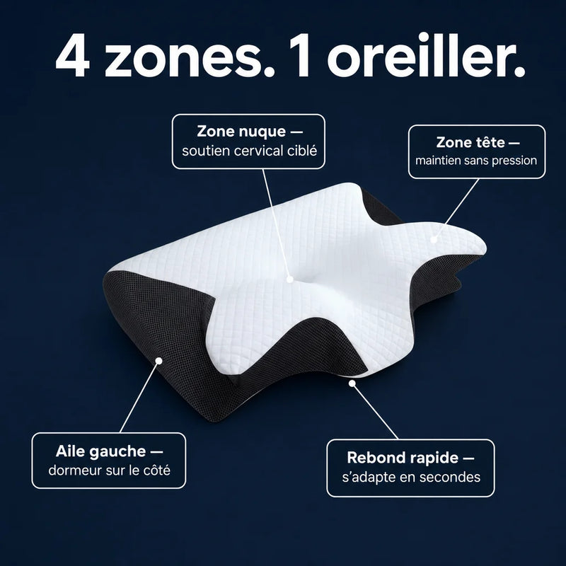 Oreiller cervical papillon