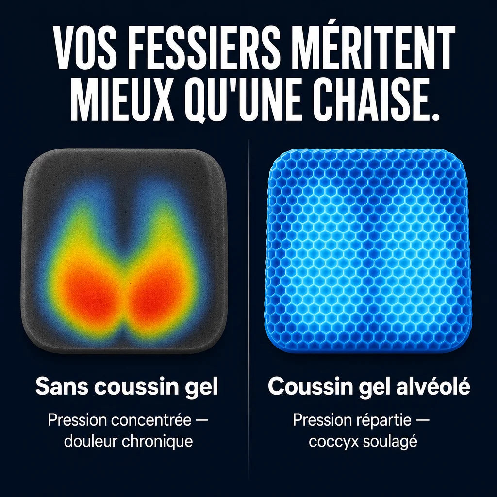 Coussin gel pour confort fessier