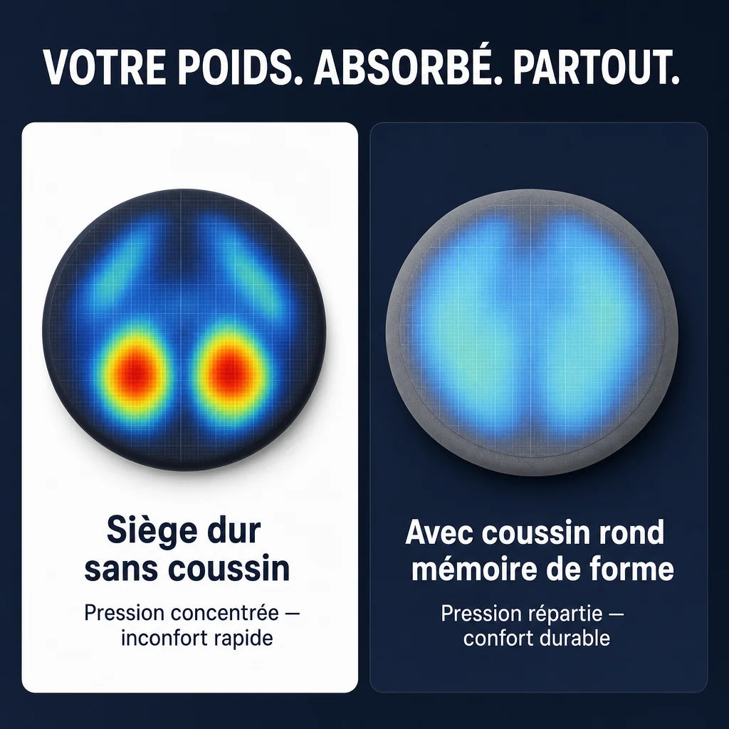 Coussin rond en mousse à mémoire de forme