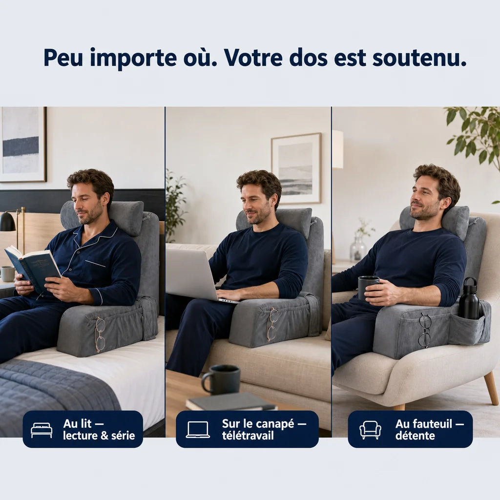 Coussin de lecture avec accoudoirs