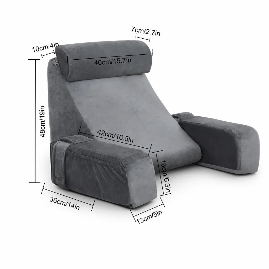 Coussin de lecture avec accoudoirs