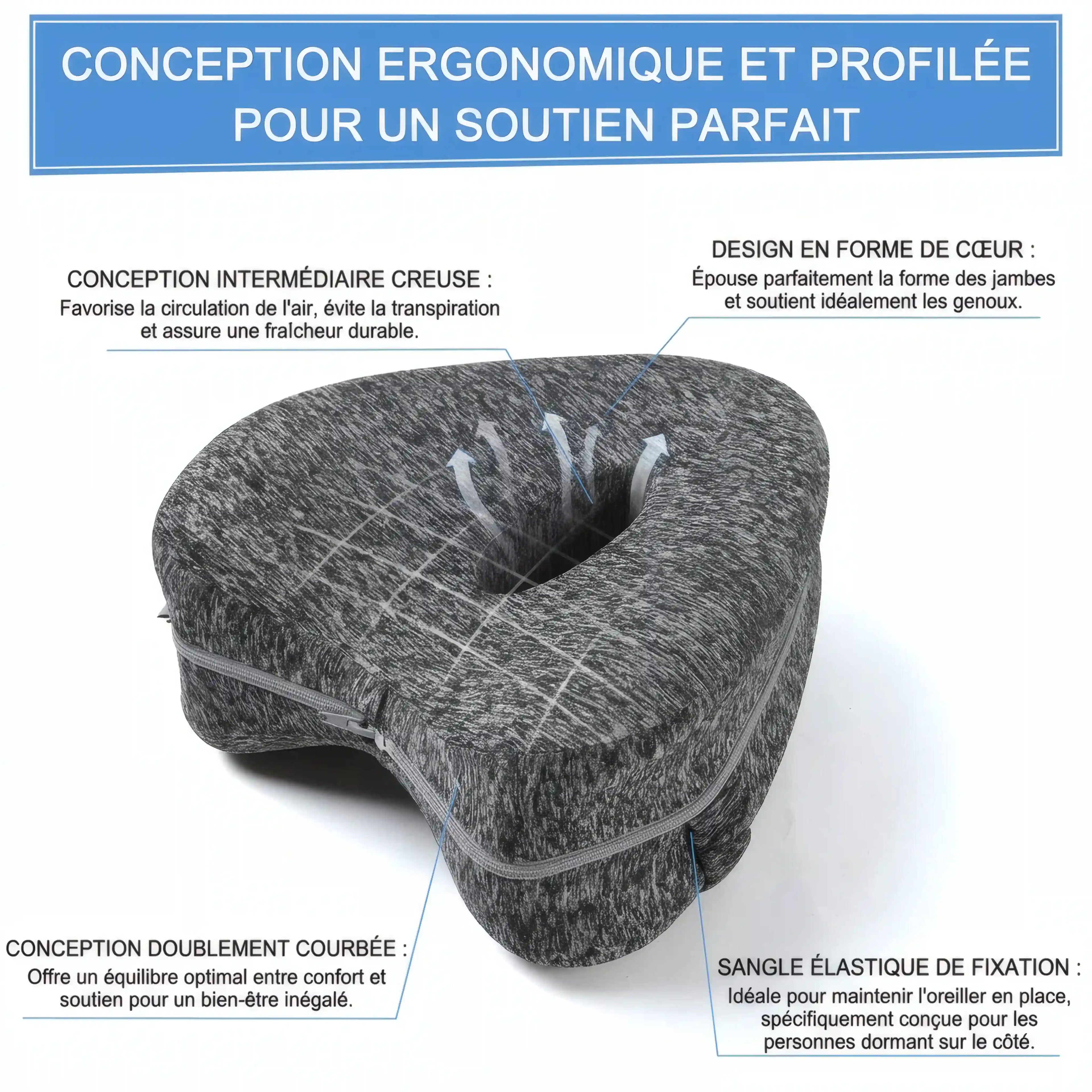 Coussin jambes ergonomique