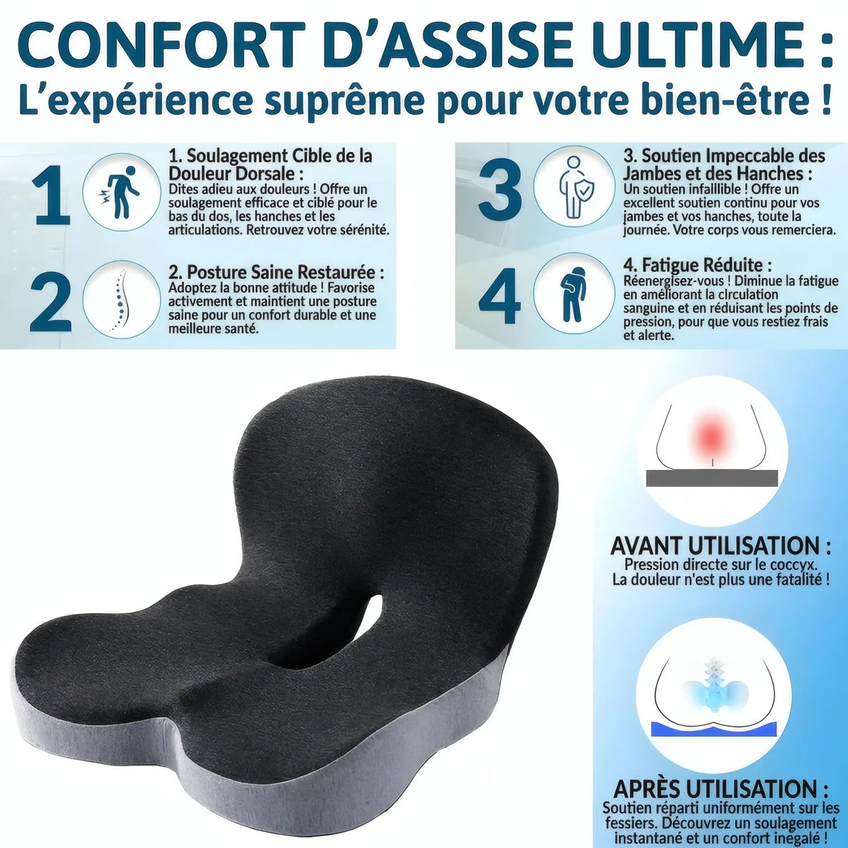 Coussin lombaire en mousse