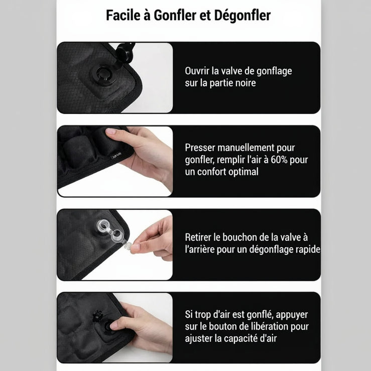 Coussin de siège ergonomique noir