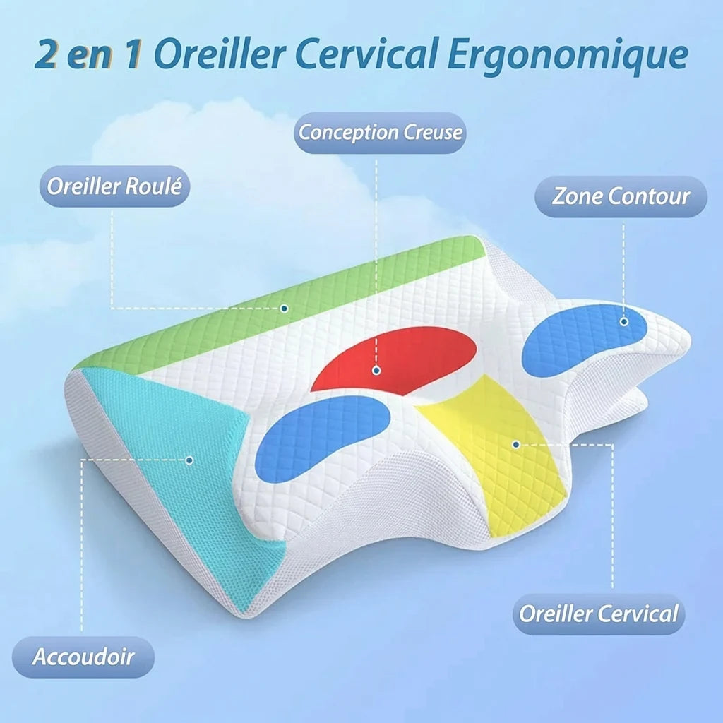 Oreiller cervical papillon
