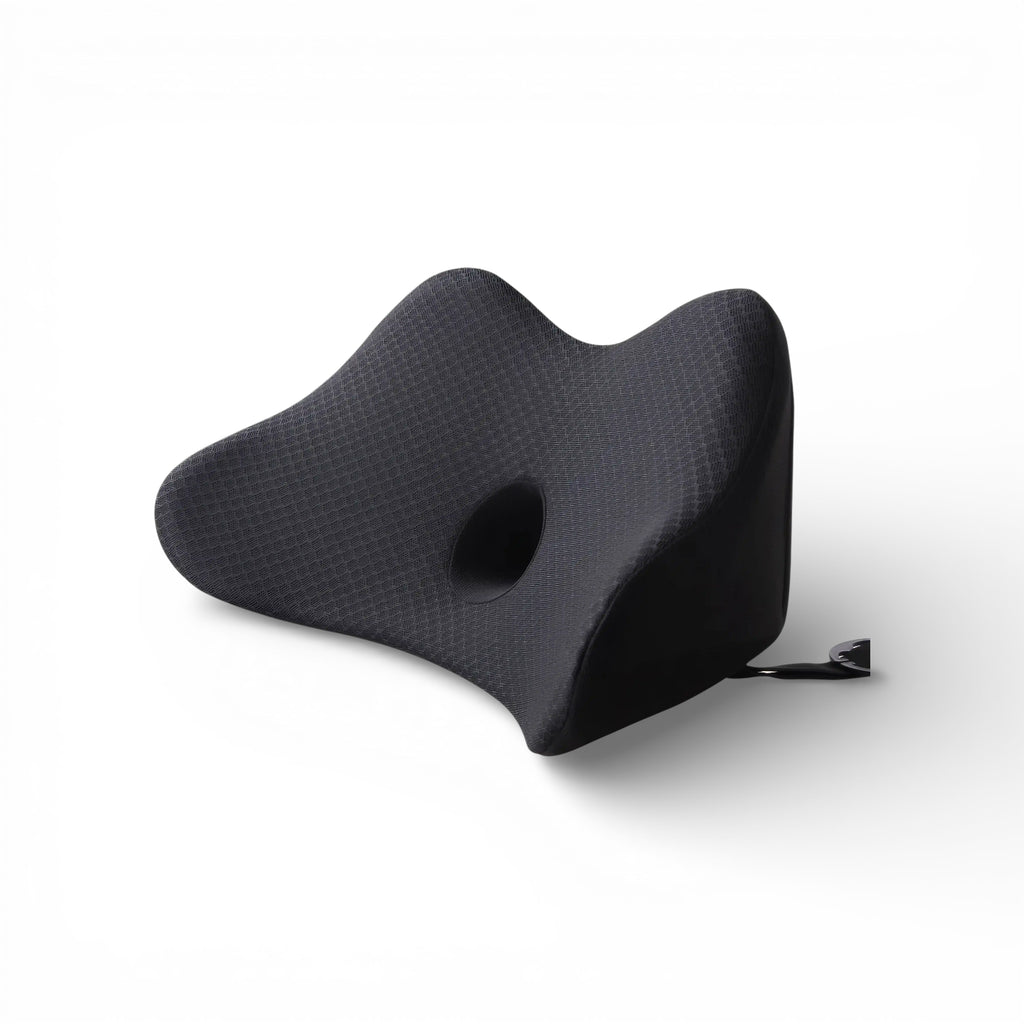 Coussin lombaire noir pour voiture en mousse à mémoire de forme