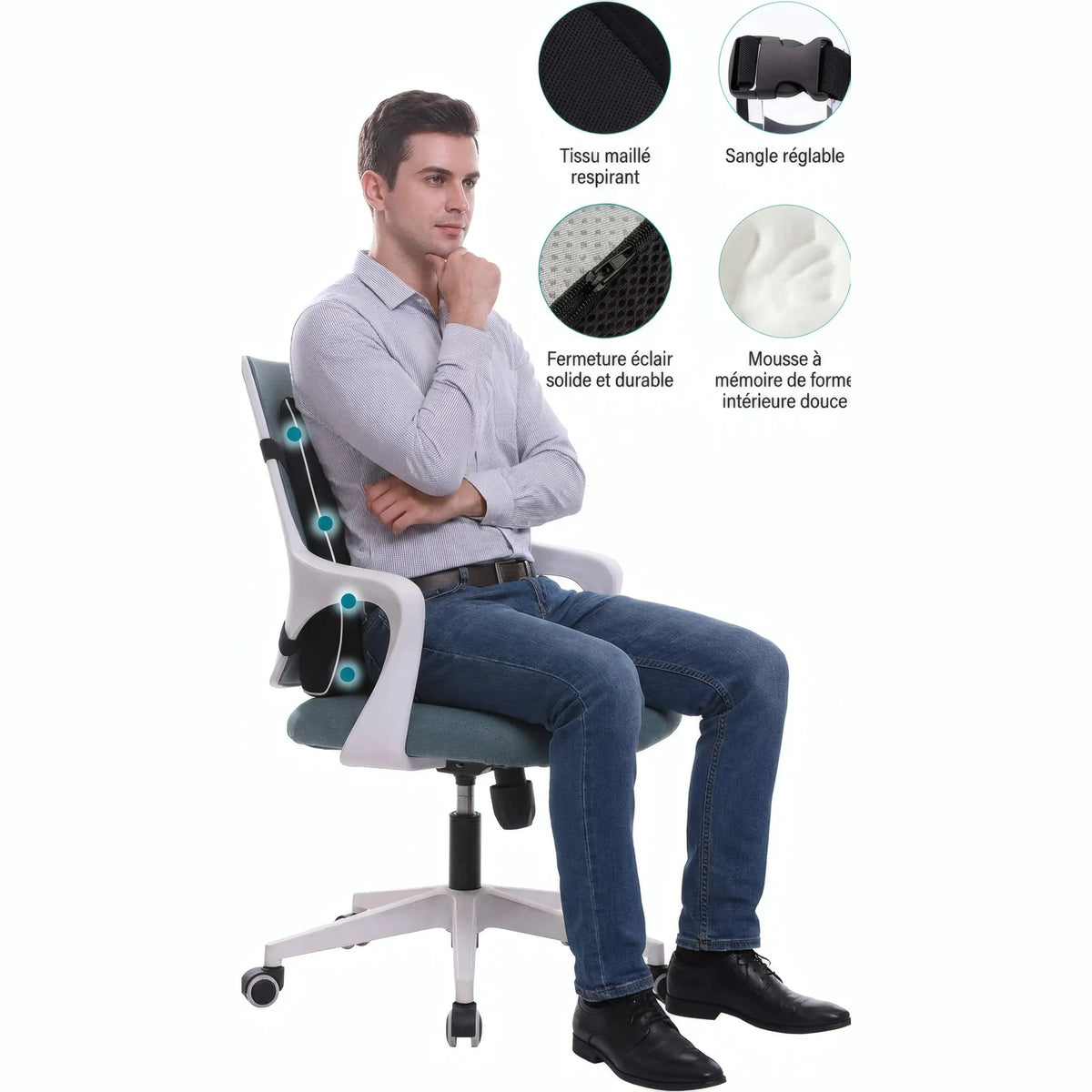 Coussin lombaire siège