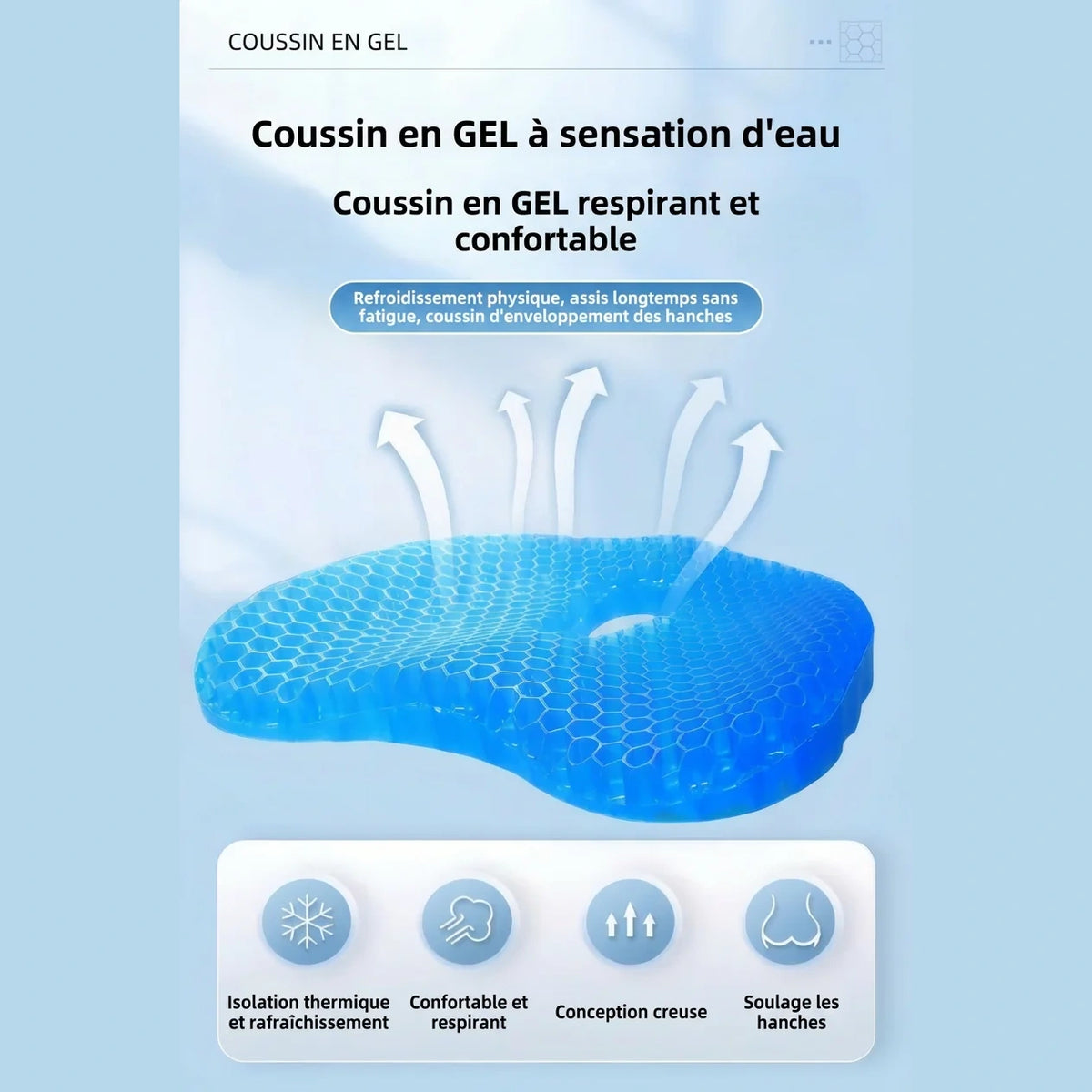 Coussin en gel alvéolé